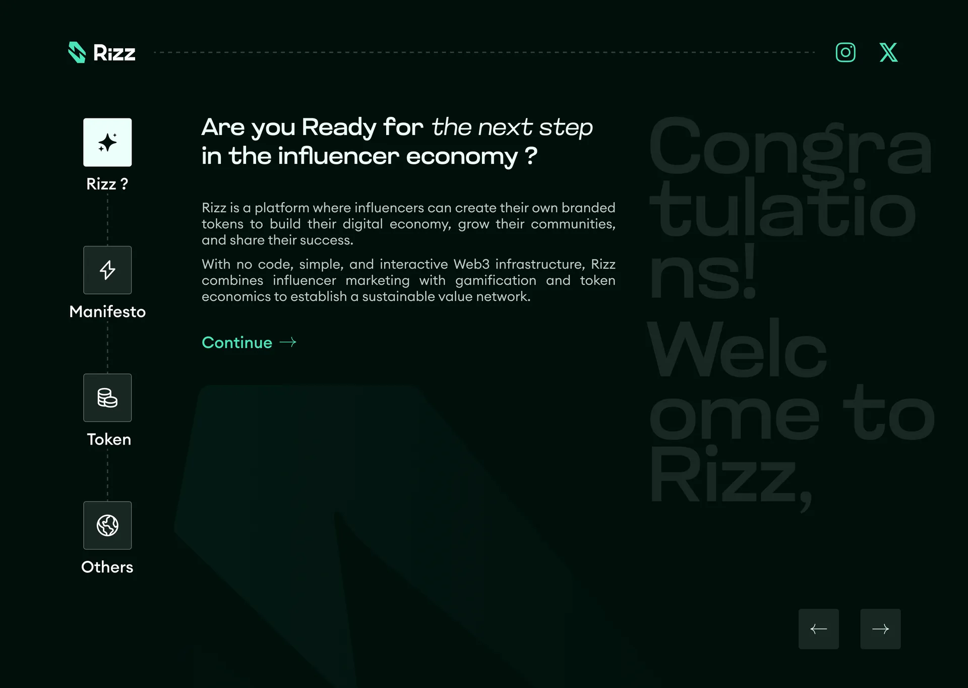 Rizz — Web3 Influencer Token Platform Website Design — 03